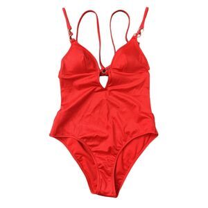 Victoria Secret Red Strappy Cutout One‑Piece Swimsuit